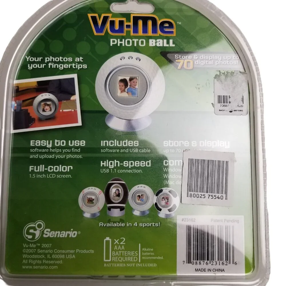 Senario Vu-Me Digital Photo Ball Golf Silver Gift Display 70 Photos Unique Gift